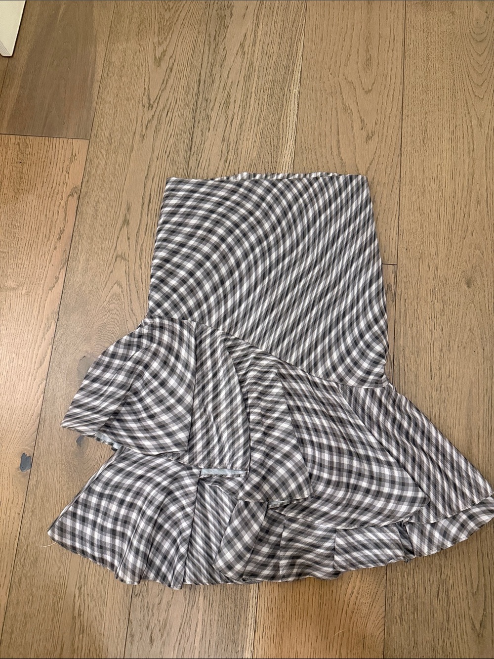 Princess Polly Black & White Gingham Ruffle Midi Skirt
